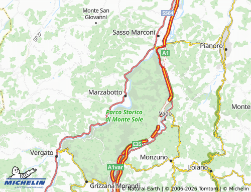 MICHELIN Marzabotto map - ViaMichelin