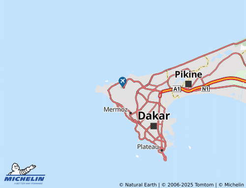 Mappa MICHELIN Aéroport International Léopold Sédar Senghor - ViaMichelin