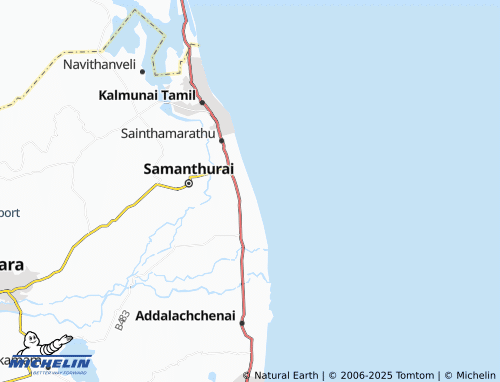 MICHELIN Ninthavur 01 map - ViaMichelin