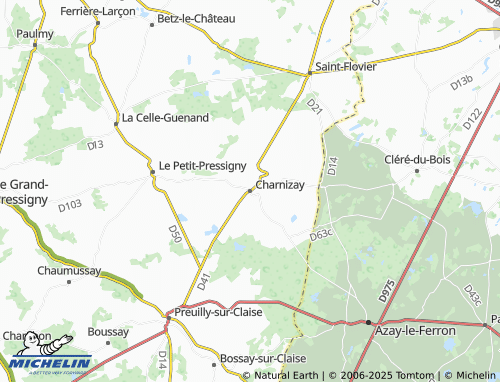 MICHELIN Charnizay map - ViaMichelin