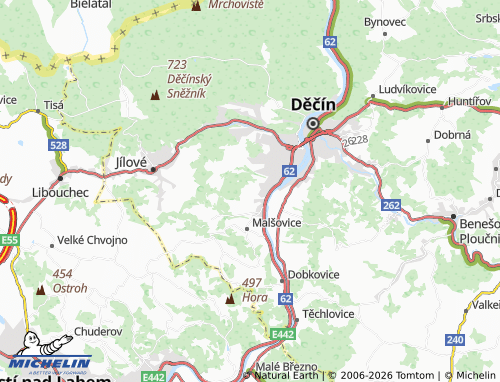 Mappa MICHELIN Děčín XXV-Chmelnice - ViaMichelin