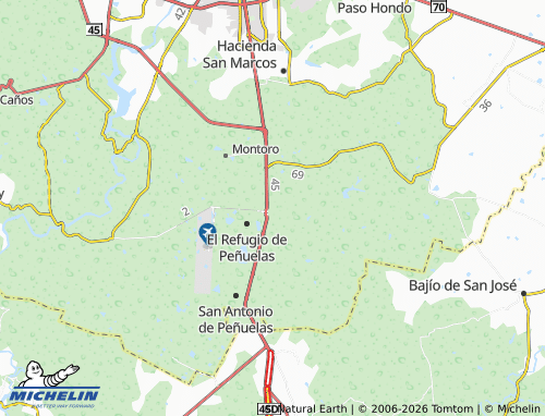 Kaart MICHELIN Peñuelas, El Cienegal - ViaMichelin