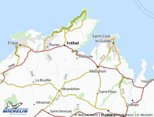 MICHELIN Pléboulle map - ViaMichelin