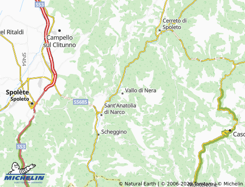 MICHELIN Vallo di Nera map - ViaMichelin
