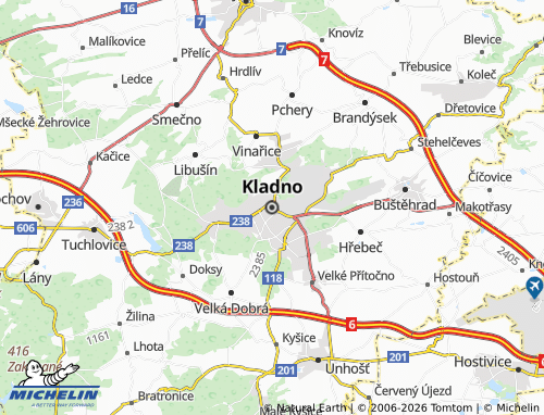 MICHELIN Kladno map - ViaMichelin