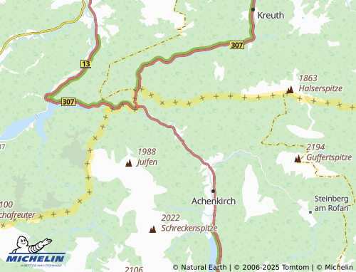 MICHELIN Achenwald map - ViaMichelin