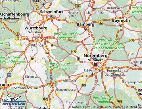 Mappa MICHELIN Neustadt an der Aisch-Bad Windsheim - ViaMichelin