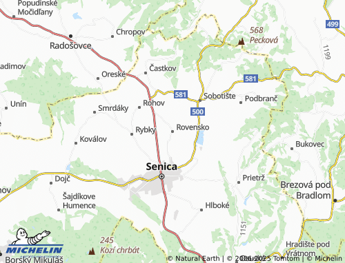 MICHELIN-Landkarte Rovensko - ViaMichelin