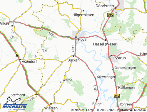 MICHELIN-Landkarte Bücken - ViaMichelin