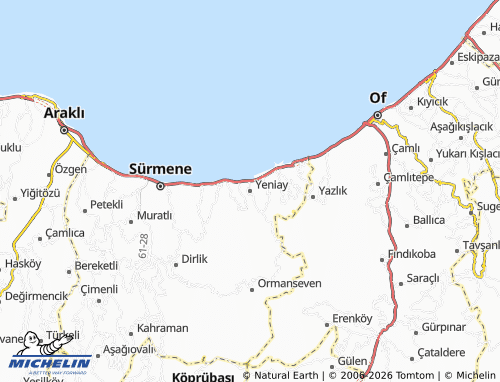 MICHELIN Yeniay map - ViaMichelin