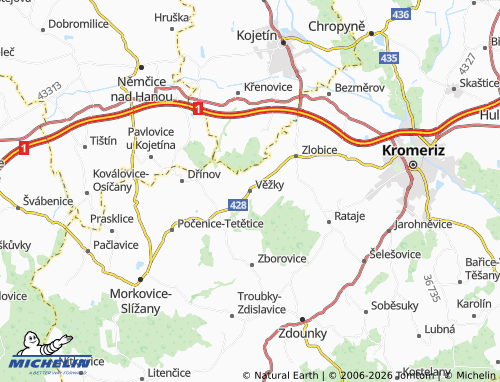 Mapa MICHELIN Věžky - ViaMichelin