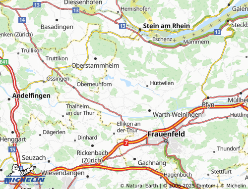 MICHELIN-Landkarte Buch bei Frauenfeld - ViaMichelin
