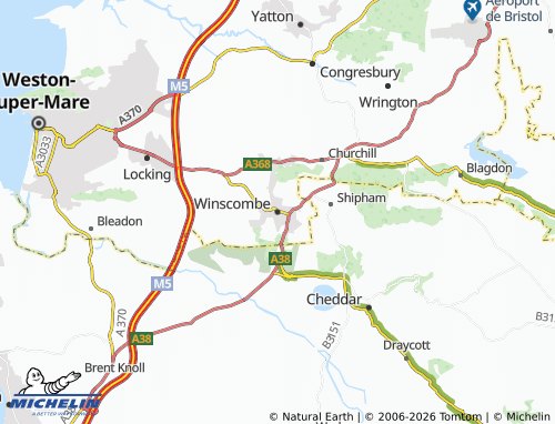 MICHELIN Winscombe and Sandford map - ViaMichelin
