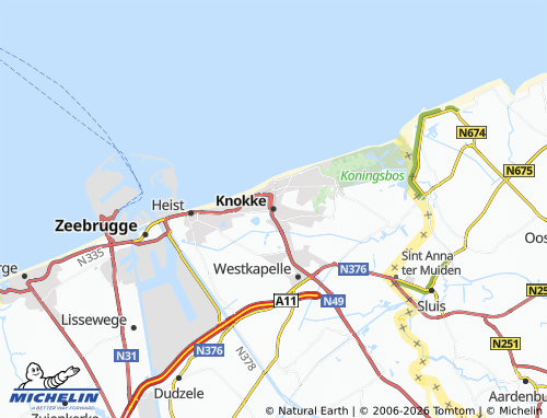 Kaart MICHELIN Knokke-Heist - ViaMichelin