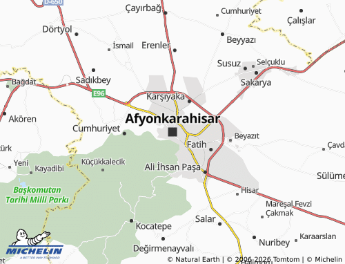 MICHELIN Afyonkarahisar map - ViaMichelin