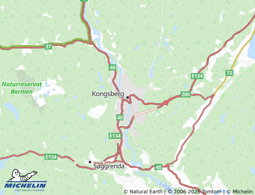 Mappa MICHELIN Kongsberg - ViaMichelin