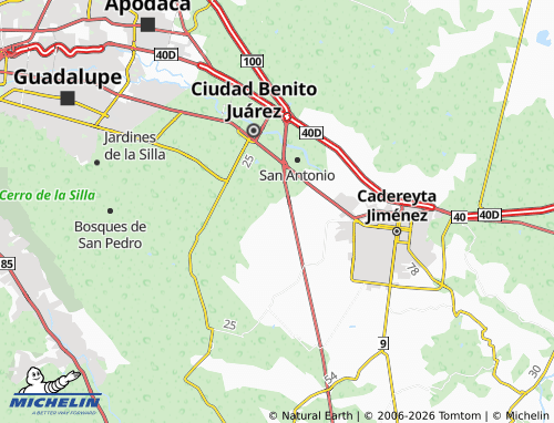Mappa MICHELIN Valle del Roble Sector Anacua - ViaMichelin