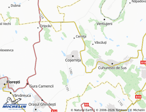 Mappa MICHELIN Coșernița - ViaMichelin