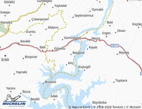 MICHELIN Beşgöze map - ViaMichelin