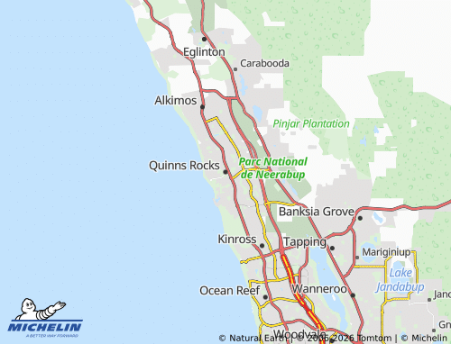 Mapa MICHELIN Quinns Rocks - ViaMichelin