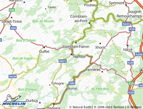 MICHELIN Hamoir map - ViaMichelin