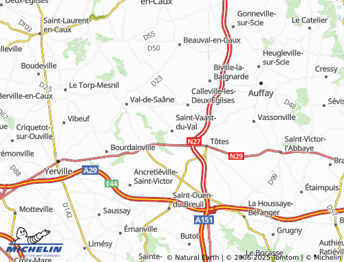 MICHELIN Saint-Vaast-du-Val map - ViaMichelin