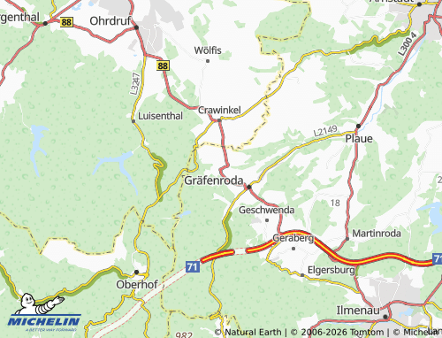 MICHELIN Frankenhain map - ViaMichelin