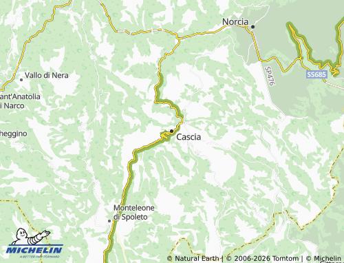 MICHELIN-Landkarte Cascia - ViaMichelin