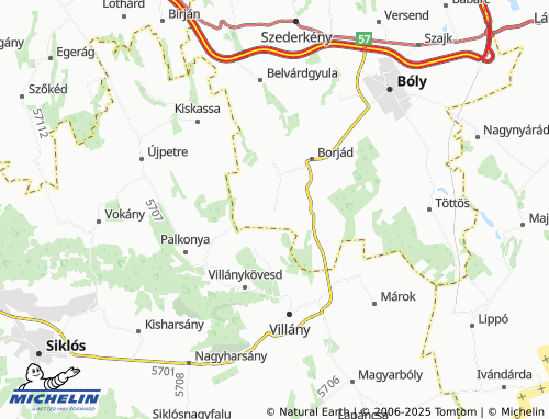 MICHELIN Kisbudmér map - ViaMichelin