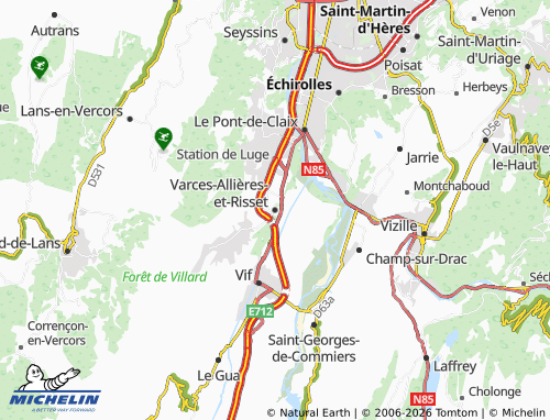 Carte MICHELIN Varces-Allières-et-Risset - ViaMichelin