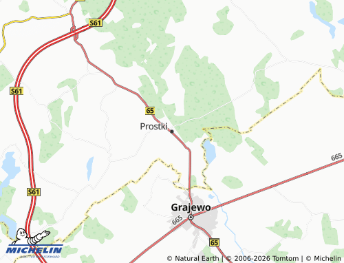 MICHELIN Prostki map - ViaMichelin