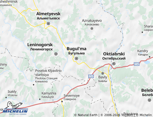 MICHELIN-Landkarte Bugulminski Rajon - ViaMichelin