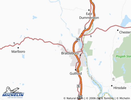 Carte MICHELIN West Brattleboro - ViaMichelin