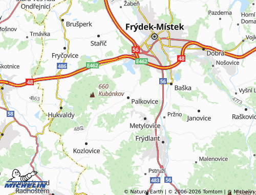 Kaart MICHELIN Palkovice - ViaMichelin