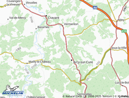 Mappa MICHELIN Bessy-sur-Cure - ViaMichelin
