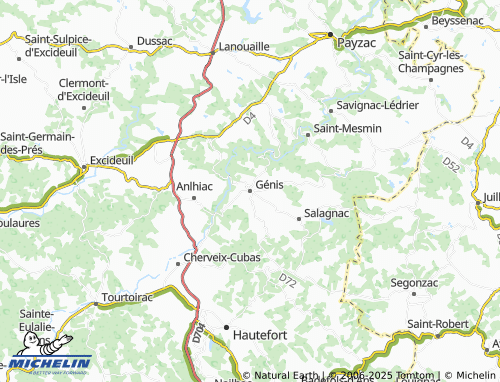 MICHELIN Génis map - ViaMichelin