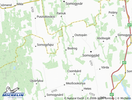 MICHELIN Bodrog map - ViaMichelin