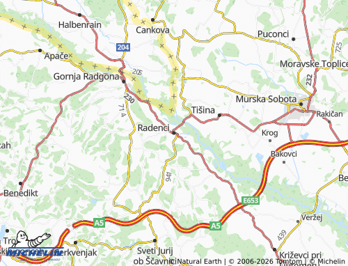 Carte MICHELIN Radenci - ViaMichelin