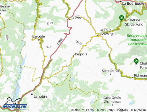 Carte MICHELIN Bagnols - ViaMichelin