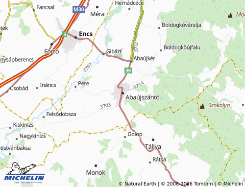 MICHELIN Abaújszántó map - ViaMichelin