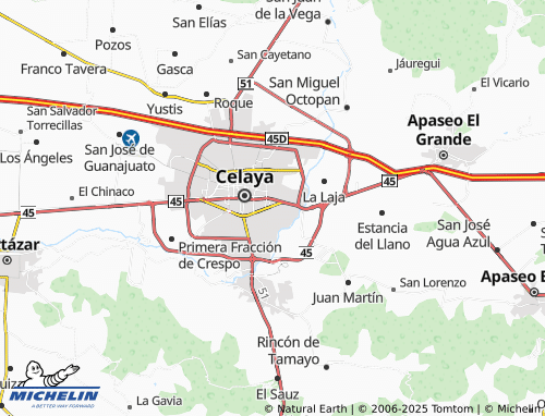 MICHELIN Jardines de Celaya Segunda Sección map - ViaMichelin
