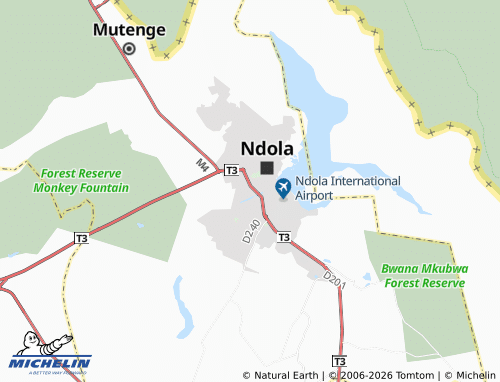 Mapa MICHELIN Ndola Outlying - ViaMichelin