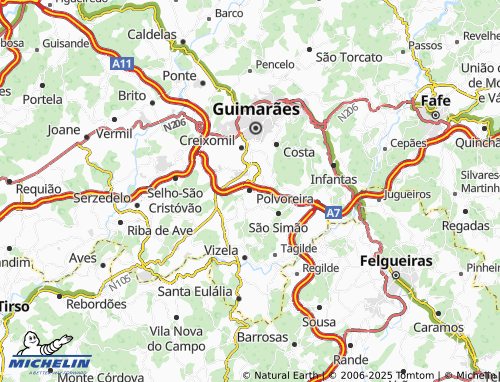 MICHELIN Polvoreira map - ViaMichelin