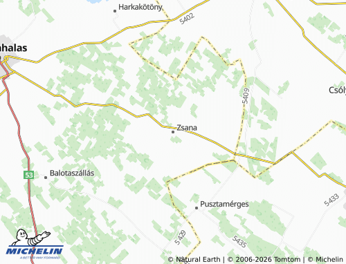 MICHELIN Zsana map - ViaMichelin