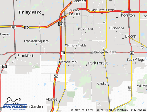 Carte MICHELIN Matteson - ViaMichelin