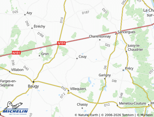 Mappa MICHELIN Couy - ViaMichelin