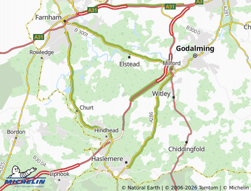 Carte MICHELIN Thursley - ViaMichelin