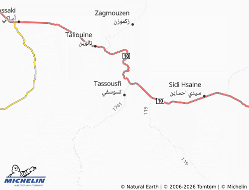 MICHELIN Tasousfi map - ViaMichelin