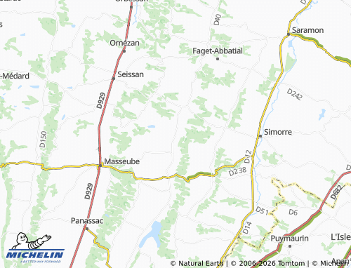 Mappa MICHELIN Moncorneil-Grazan - ViaMichelin