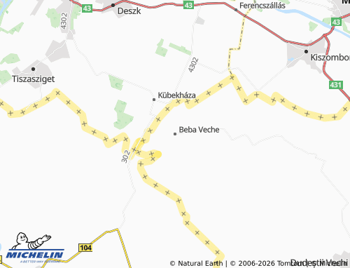 Kaart MICHELIN Beba Veche - ViaMichelin